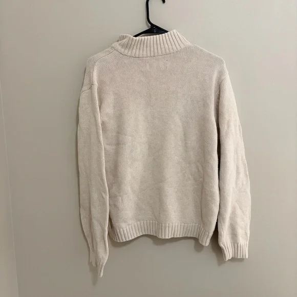 Y2K Vintage Chaps Ralph Lauren Men's Zip Up Sweater in Cream - Picture 7 of 7